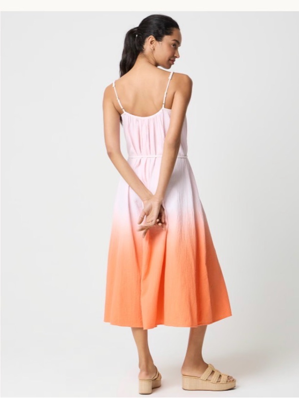 J. Crew Factory Pink to Orange Ombre Maxi Dress - Picture 2 of 3
